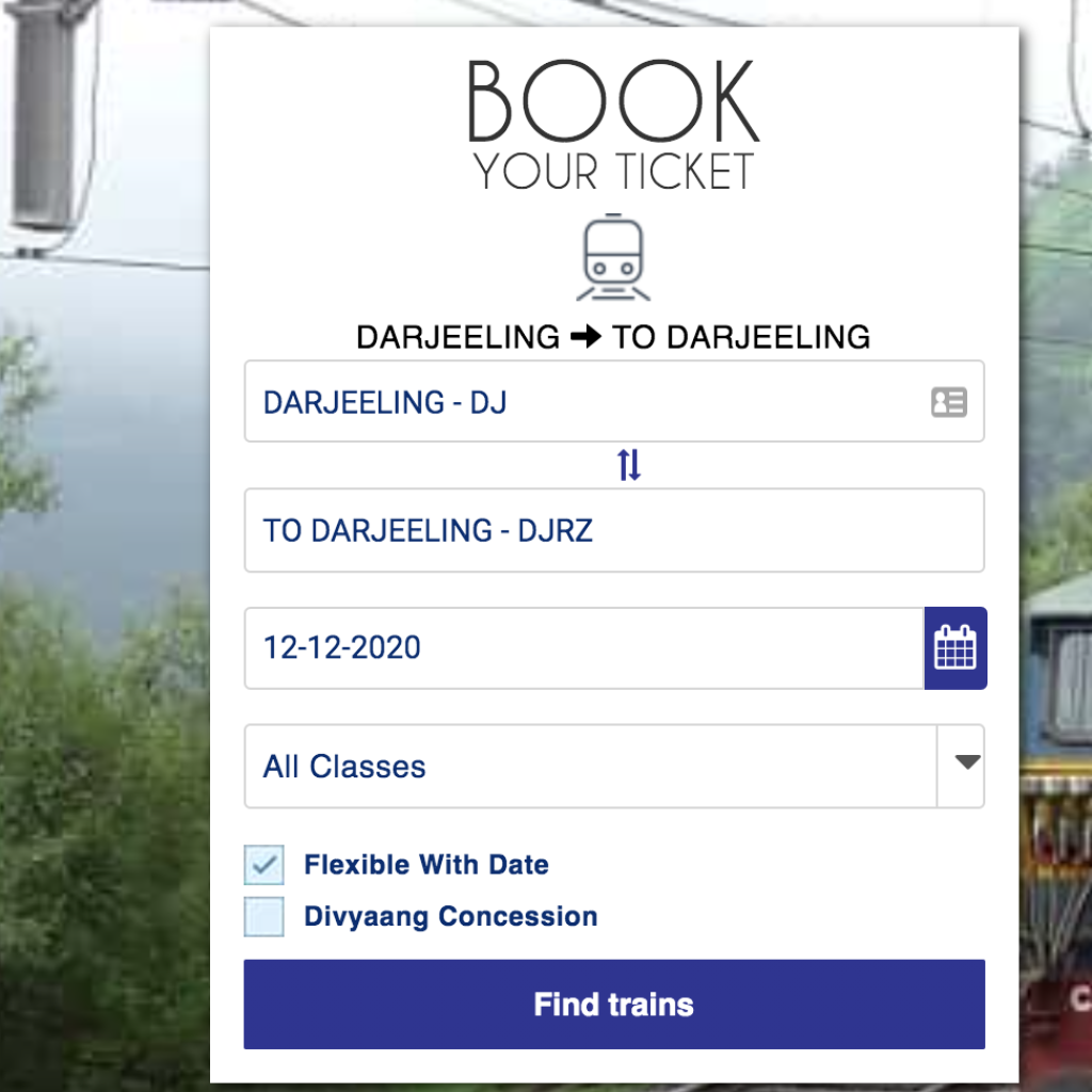 darjeeling toy train booking